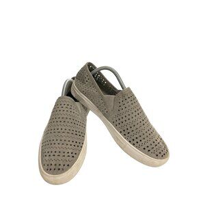 Steve Madden Women's Size 8.5 Gray Perforated Slip-On Sneakers Casual Shoes
